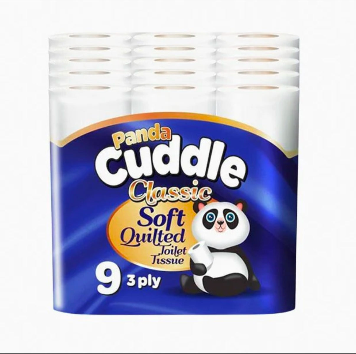 Panda Cuddle 3-Ply Soft Quilted Unscented Toilet Rolls - Unscented Toilet Rolls - Premium Bathroom Toilet Rolls for Luxurious Comfort and Hygiene (Packs of 9) 64 packs on a pallet