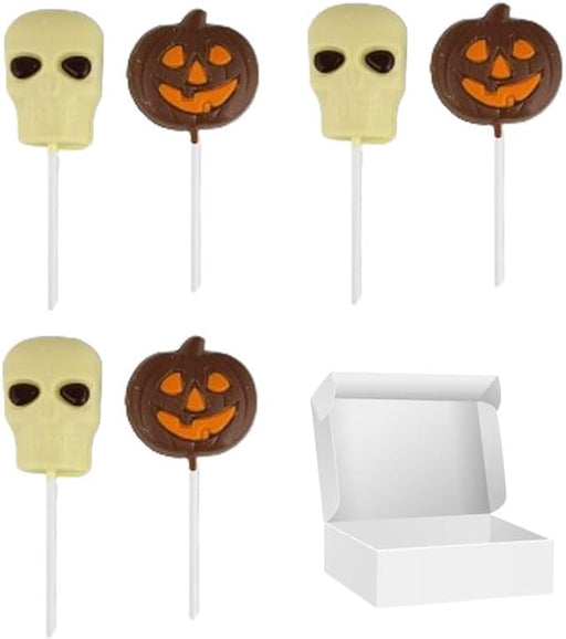 Halloween Chocolate Lollies Shape of a Skull and Pumpkin 30g (27 Lollies)  BBE 04-26 RRP £41 Sale price £21.99