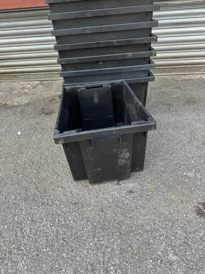 Amazon Tote boxes 48.5 ltr Heavy Duty Plastic Storage Tote Boxes 51 x 34 x 28cm Euro