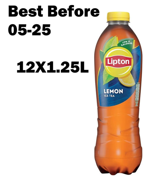 12X1.25L Lipton Lemon Bottled Ice Tea, low calorie soft drink, 100% black tea extract BBE 05-25 RRP £24.99 Sale price £11.99