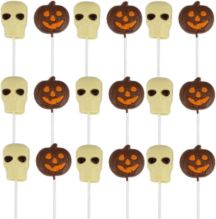Halloween Chocolate Lollies Shape of a Skull and Pumpkin 30g (27 Lollies)  BBE 04-26 RRP £41 Sale price £21.99