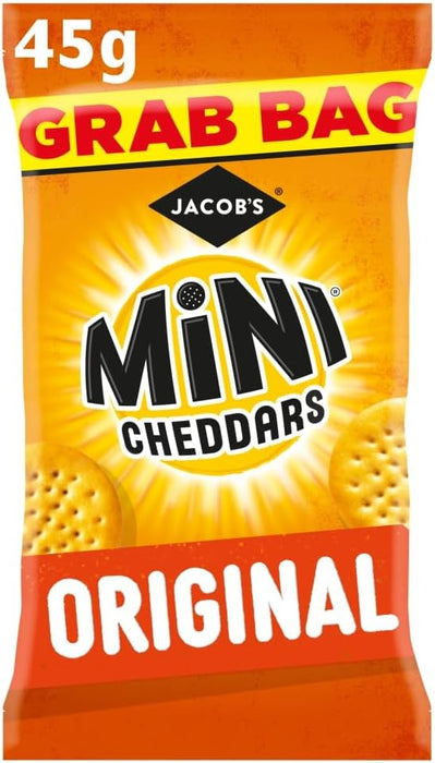30X45g JACOB'S Mini Cheddars Original Grab Bag  BBE 06-09-25 RRP £23 Sale £11.49