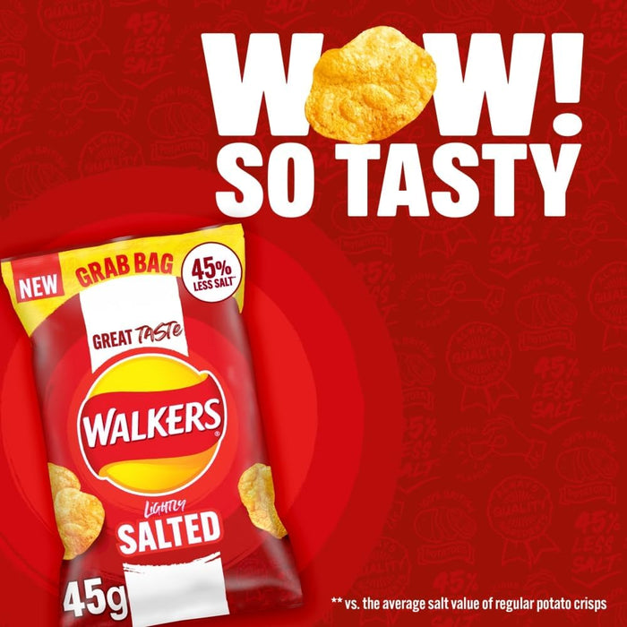 32X45g Walkers Less Salt Lightly Salted Crisps  BBE 11-10-25 RRP £32 SALE PRICE £16.99