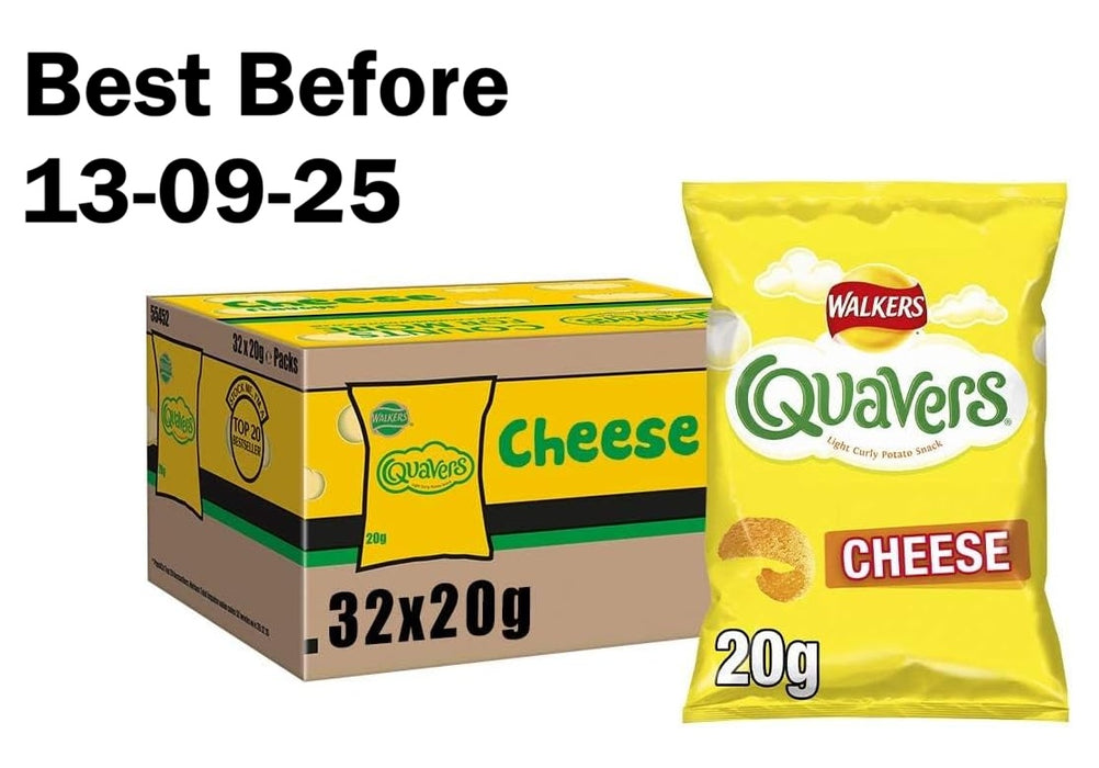32X20g Walker Quavers Cheese Snacks Crisps BBE 13-09-25 RRP £25 Sale £10
