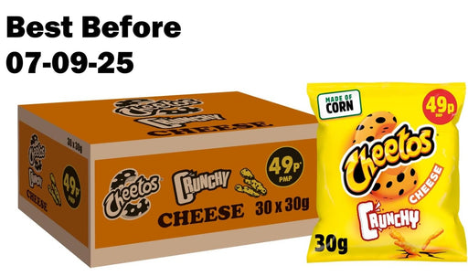 30X30g Cheetos Crunchy Crisps Cheese Corn Snacks   BBE 07-09-25 RRP £23 Sale £10.99