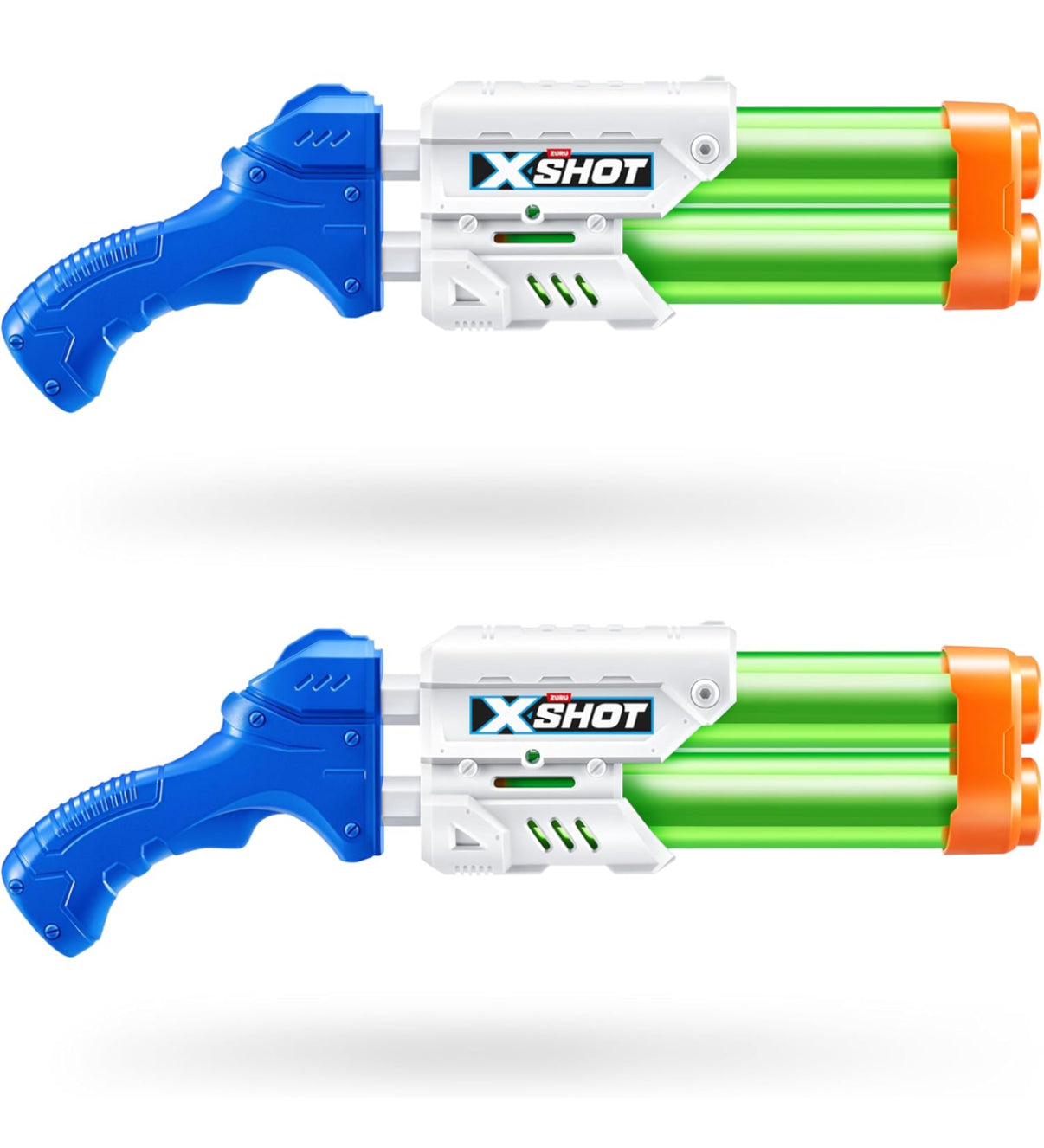 2 x XSHOT Small Dual Stream Water Blaster by ZURU Dual Play Water Toy, Dual Stream Blaster, Water Toy for Children, Teen and Adults