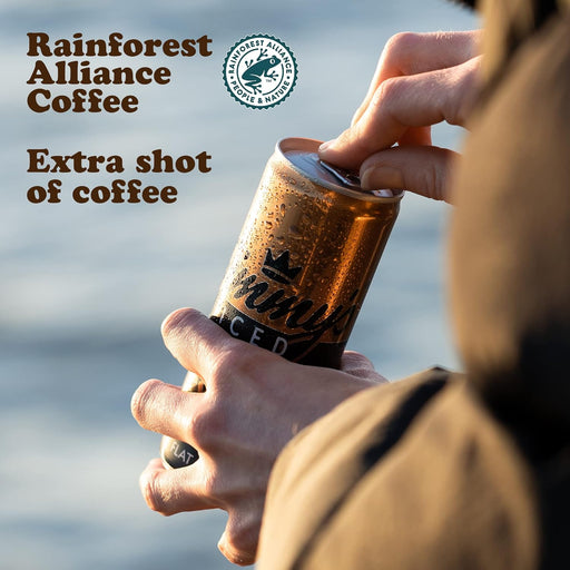 24x250ml Jimmy's Iced Coffee Strong Slimcan Mutlpack | Extra Shot Strong Espresso Flat White Flavour with Single Origin Rainforest Alliance Arabica Coffee Beans  BBE 08-01-25 RRP £40 Sale price £13.99