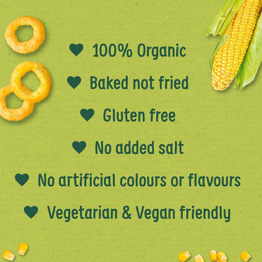 8x20g Organix Melty Sweetcorn Rings, Organic Baby Snack, Finger Food  bbe 02-11-25 rrp £4.99 sale price £5.99