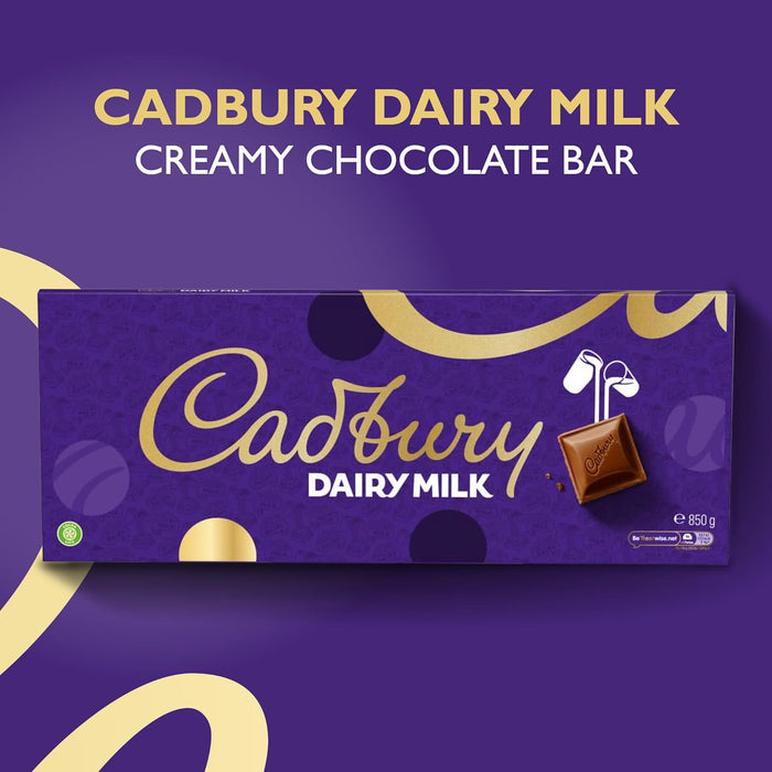 Cadbury Dairy Milk Chocolate Gift Bar, The Classic Creamy Taste, Perfect for Sharing or Gifting, Extra-Large, 850 g (Pack of 1)  BBE 09-12-25 RRP £20 Sale price £8.99