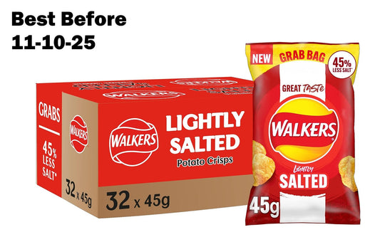 32X45g Walkers Less Salt Lightly Salted Crisps  BBE 11-10-25 RRP £32 SALE PRICE £16.99