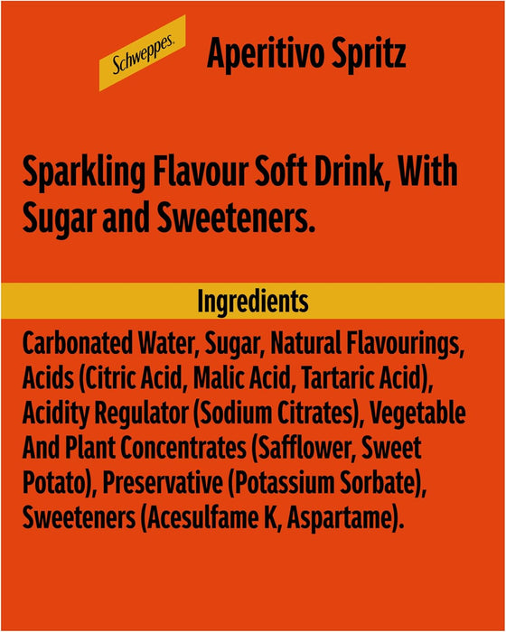 12X250ml Schweppes Cans Aperitivo Spritz  BBE 06-25 RRP £21 Sale price £8.99