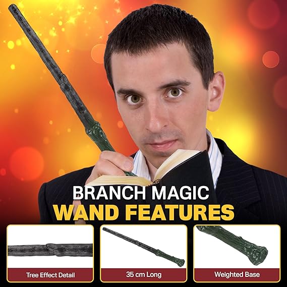 5pc Adult Wizard Costume - Wizard Accessories With Black Hooded Cape