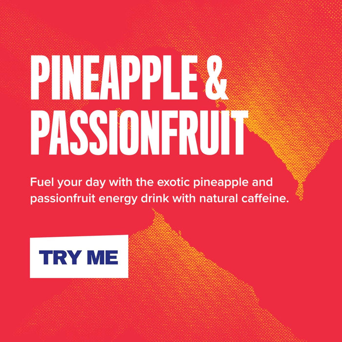 12X500ml Rubicon RAW Pineapple Passion Energy Drink, 20% Real Fruit Juice, High caffeine with B-Vitamins, Ginseng & Guarana, No Artificial Colours or Flavours, Reduce Tiredness Boost Energy  BBE 09-25 RRP £15 Sale price £6.99