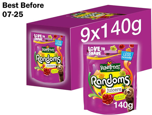 9 x 140g Rowntree's Randoms Juicers Sweets Sharing Bags,  (Packaging May Vary) BBE 07-25 rrp £15 sale price £5.49