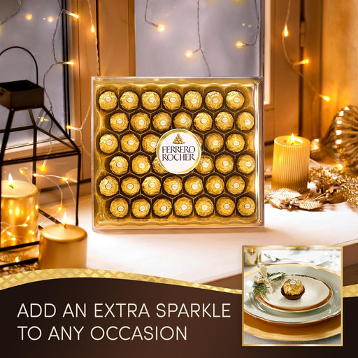 Ferrero Rocher Pralines, Chocolate Gifts, Father's Day Gift, Large Chocolate Box Covered in Milk Chocolate and Nuts, Box of 42 (525g)  BBE 20-09-25 RRP £20 Sale price £11.49