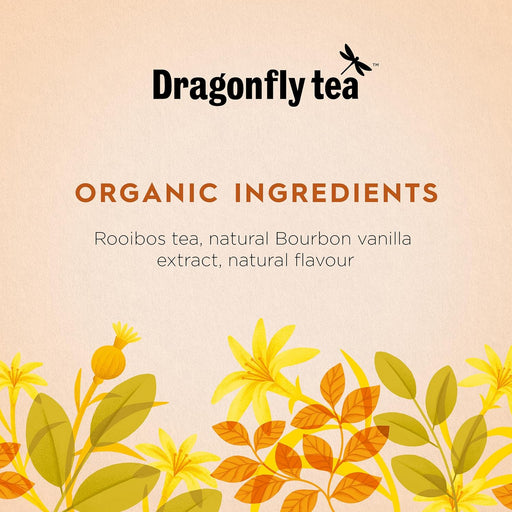 4 x 40 Dragonfly Organic Vanilla Rooibos Tea Bags, (160 Teabags) Herbal Tea Bags, Caffeine-Free, Redbush Teabags, Biodegradable, Red Bush  BBE 5-25 RRP £12 Sale price £5.99