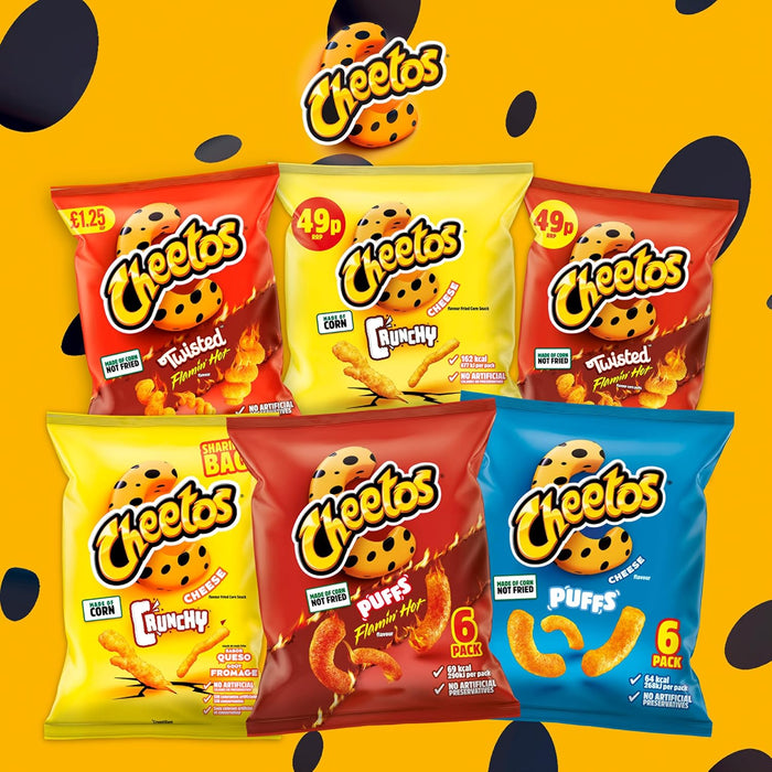 30X30g Cheetos Crunchy Crisps Cheese Corn Snacks   BBE 07-09-25 RRP £23 Sale £10.99