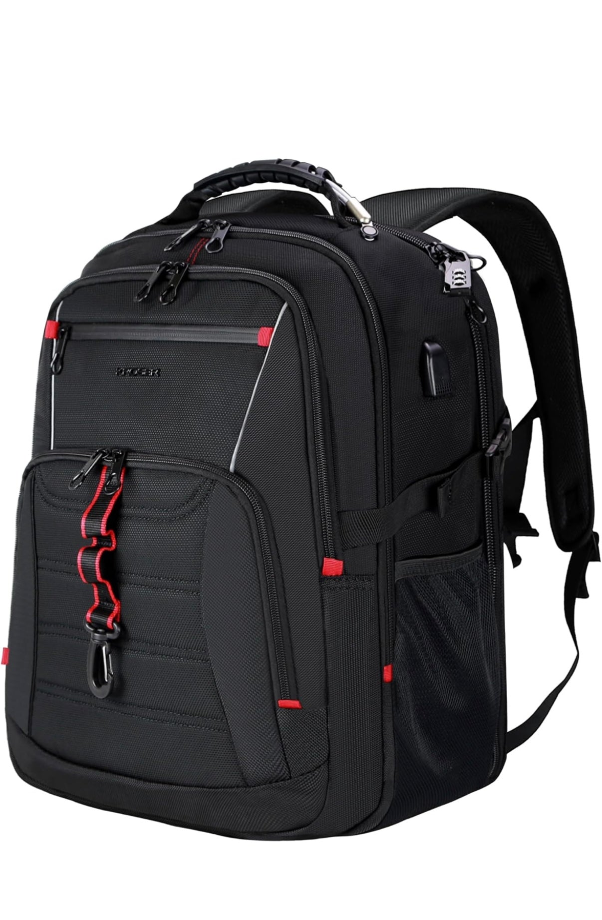KROSER Travel Laptop Backpack 17.3 inch XL Computer Backpack Stylish College Backpack with RFID Pockets USB Charging Port REFLECTIVE STRIPS Water-Repellent Day pack for Business/Men