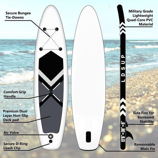Lucear Inflatable Stand up Paddle Board for Beginners/Intermediate with Backpack, Leash, Paddle RRP £149 Sale Price £99