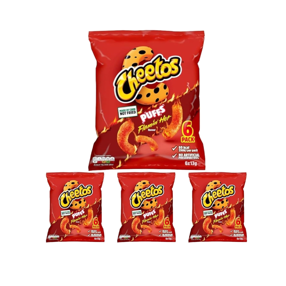 Cheetos Puffs Flamin Hot Multipack Crisps (24x13g)