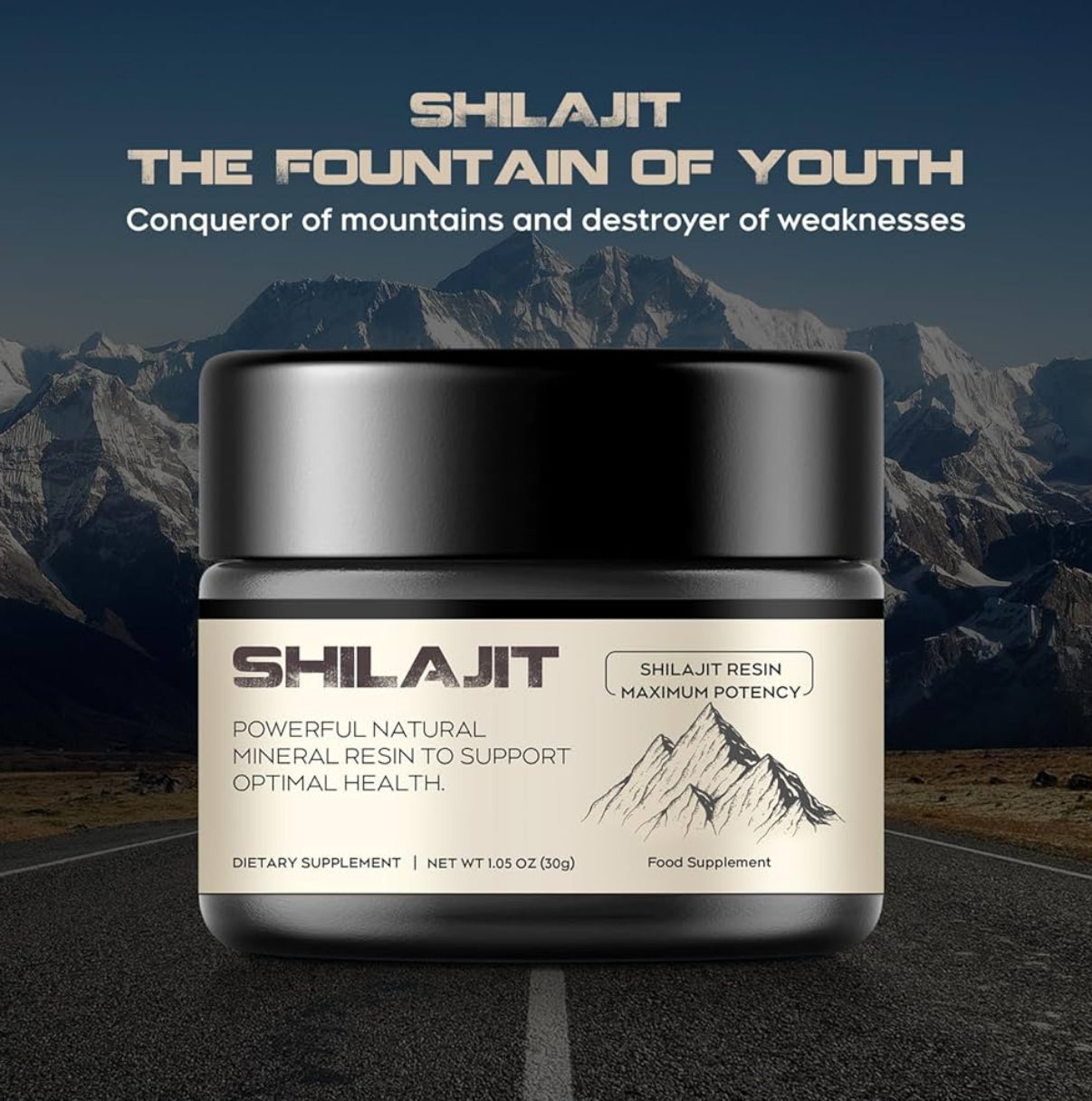 Shilajit Resin, Berrlly Pure Himalayan Shilajit Resin 600mg with 85+ Trace Minerals Complex Beverage for Energy Support, 30 Grams a Box for Suggust 2 Months