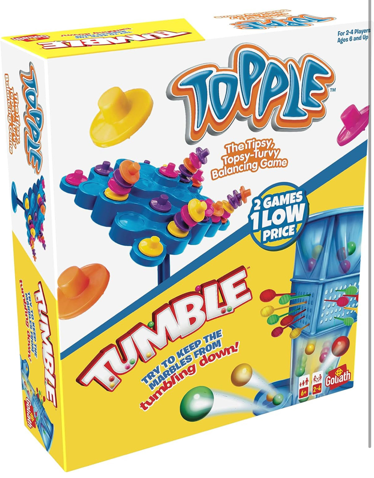 "Topple/Tumble Combo Game - Exciting Stacking, Balancing, and Tumbling Fun for All Ages - Family-Friendly Strategy Game with Vibrant Colored Pieces and Challenging Gameplay for 2-4 Players - Perfect for Game Nights, Parties, and Skill-Building Activities!