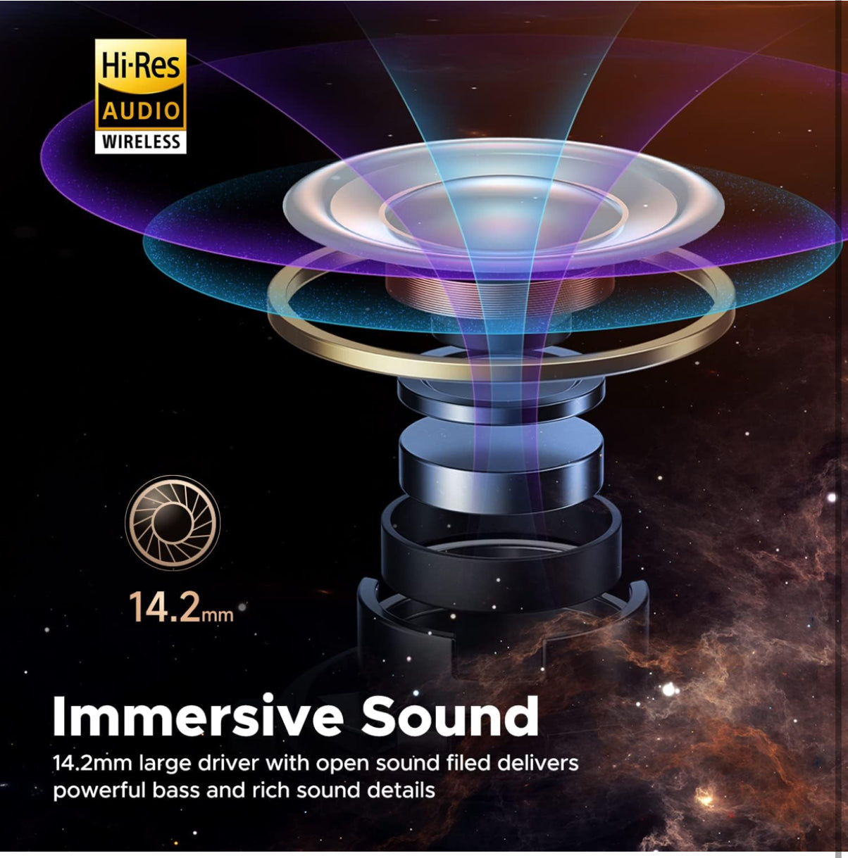 SoundPEATS Air3 Deluxe HS True Wireless Earbuds Hi-Res Audio, Semi in-Ear Bluetooth 5.3 Earphones with LDAC In-ear Detection, ENC Clear Call, Total 20H Playtime, APP Contro