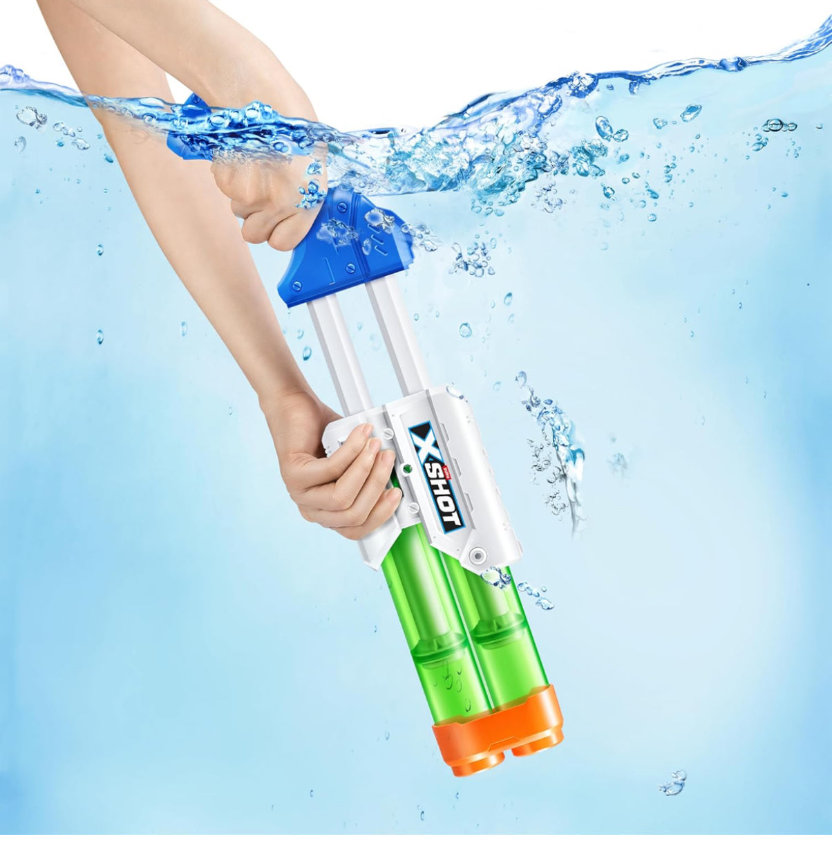 2 x XSHOT Small Dual Stream Water Blaster by ZURU Dual Play Water Toy, Dual Stream Blaster, Water Toy for Children, Teen and Adults
