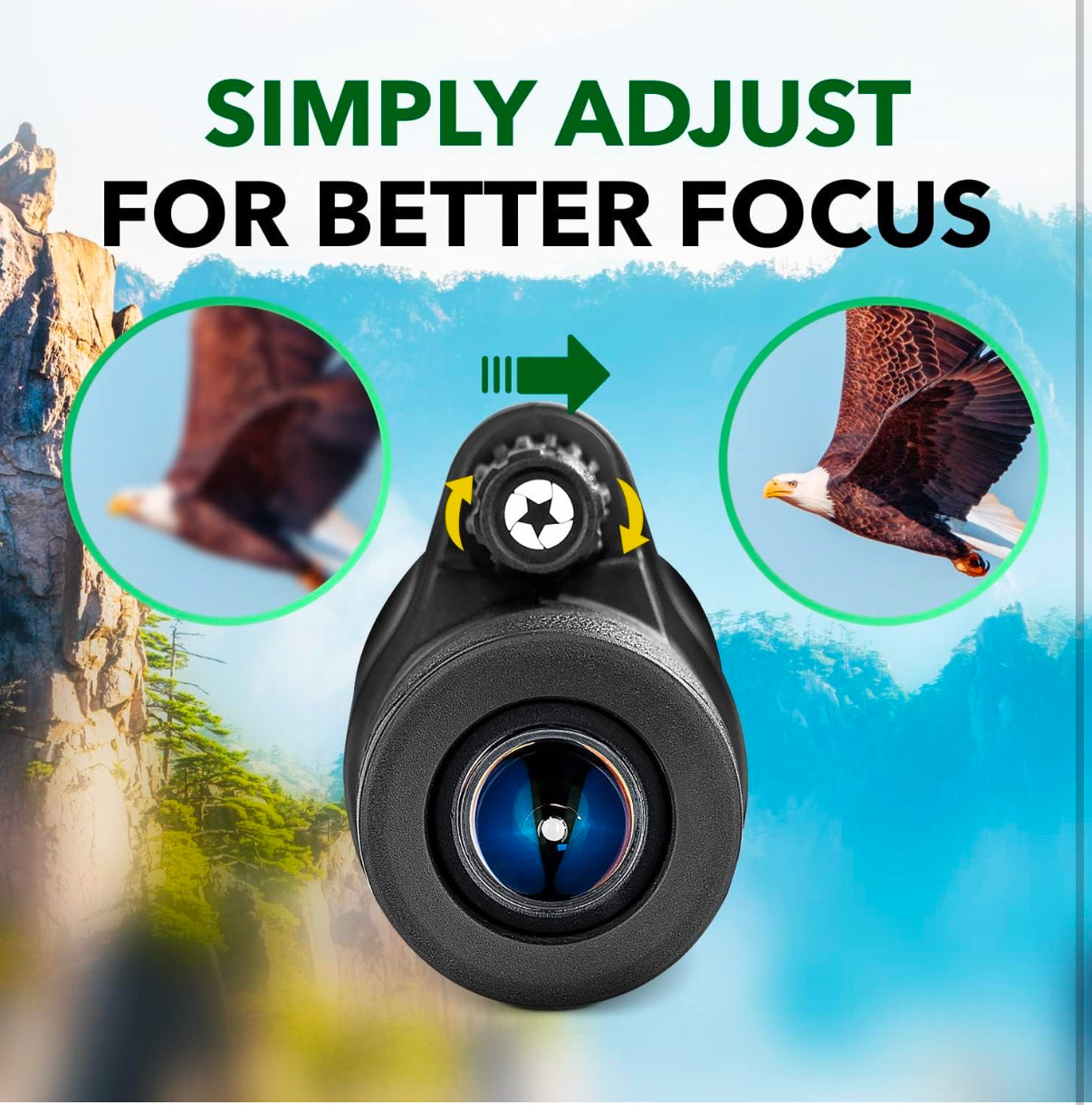 Starscope Monocular G3-10x42 Long Range Monocular Telescope | Monoculars for Adults Bird Watching, Sports, and More | Lightweight, HD Compact Monocular with BAK4 Prism and Wide Field of View