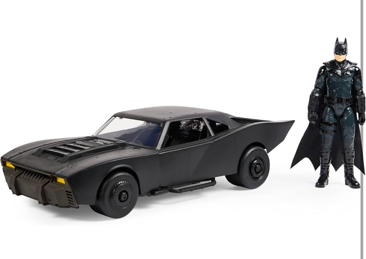 DC Comics, Batman Batmobile with 30-cm Batman Figure, The Batman Movie Collectible, Kids’ Toys for Boys and Girls Aged 4 and up