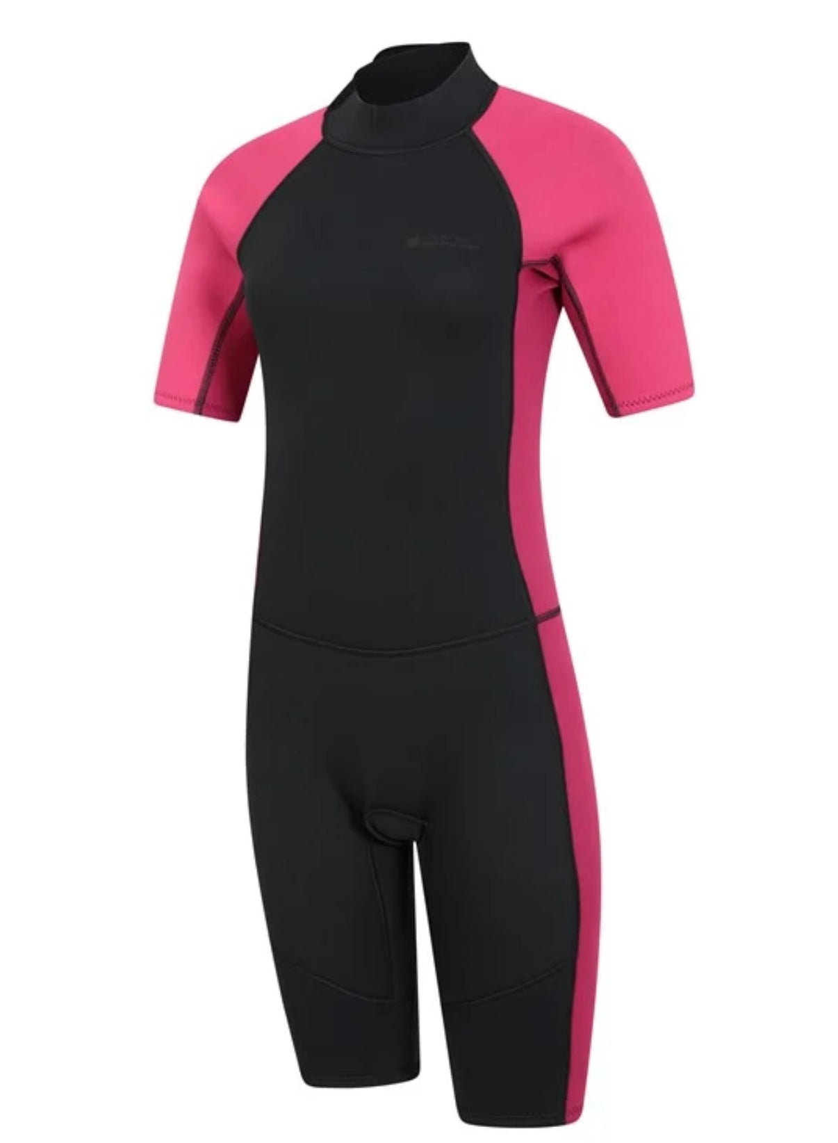 Mountain Warehouse Women's 2.5mm Thickness Full Wetsuit / half sleeve pink / Black UPF 50+, Contour Fit, Adjustable Neck, Rubber Panel for Improved Grip - Long Sleeve Spring Summer Wet Suit for Bodyboarding & Surfing