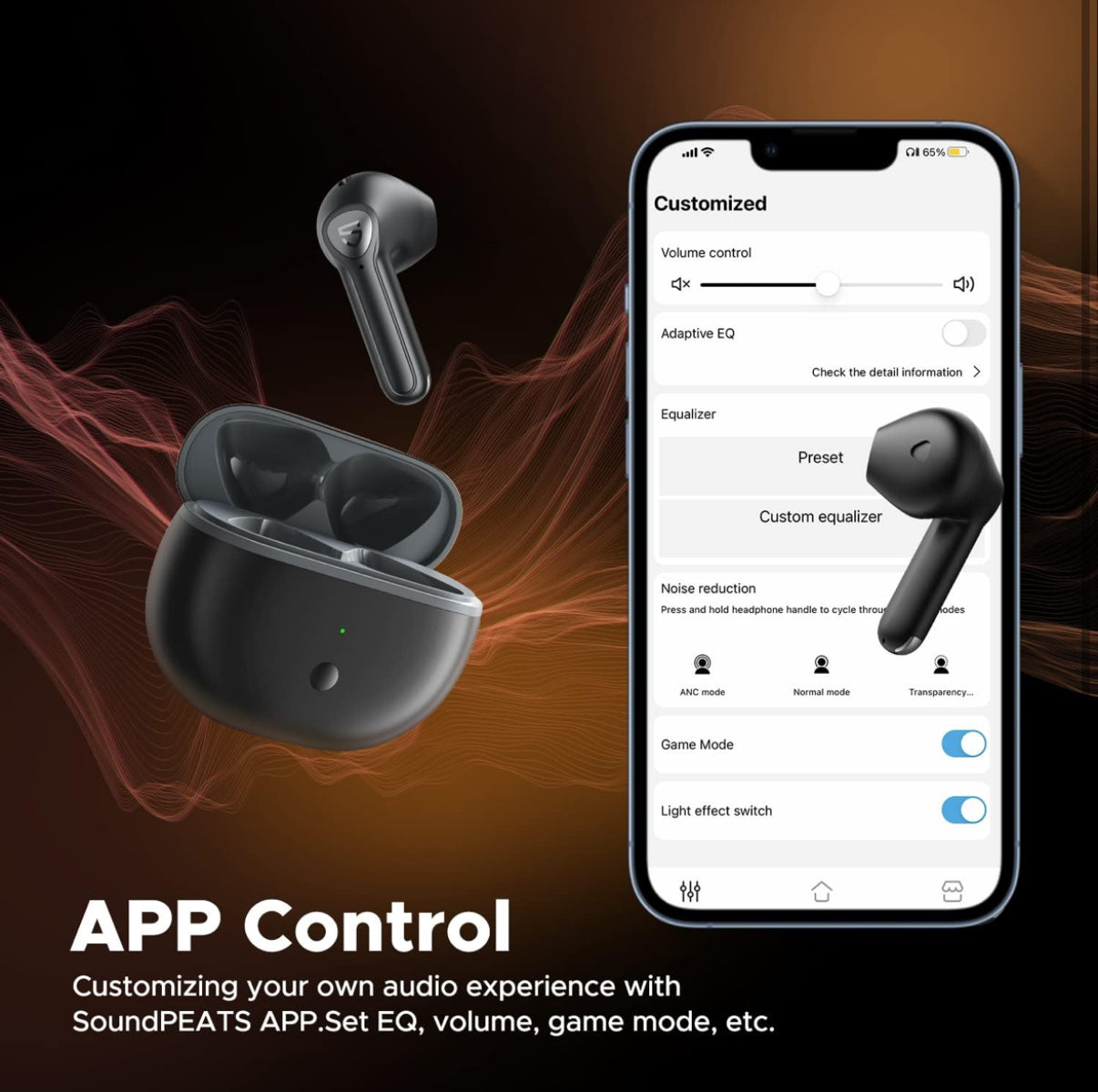 SoundPEATS Air3 Deluxe HS True Wireless Earbuds Hi-Res Audio, Semi in-Ear Bluetooth 5.3 Earphones with LDAC In-ear Detection, ENC Clear Call, Total 20H Playtime, APP Contro