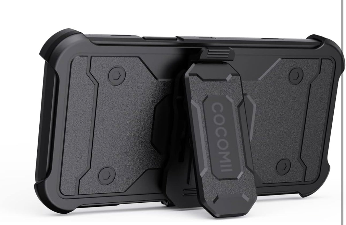 Cocomii Belt Clip Case - Luxury, Swivel Holster, Inward & Outward Facing, Kickstand, Military Grade, Heavy Duty, Shockproof (Black)
