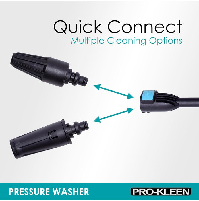 Pro-Kleen Pressure Jet Washer, 1400W Power Wash, Electric High Performance Cleaner With Accessories For Patio and Car, Portable For Cleaning Drives, Vehicles, Garden Furniture