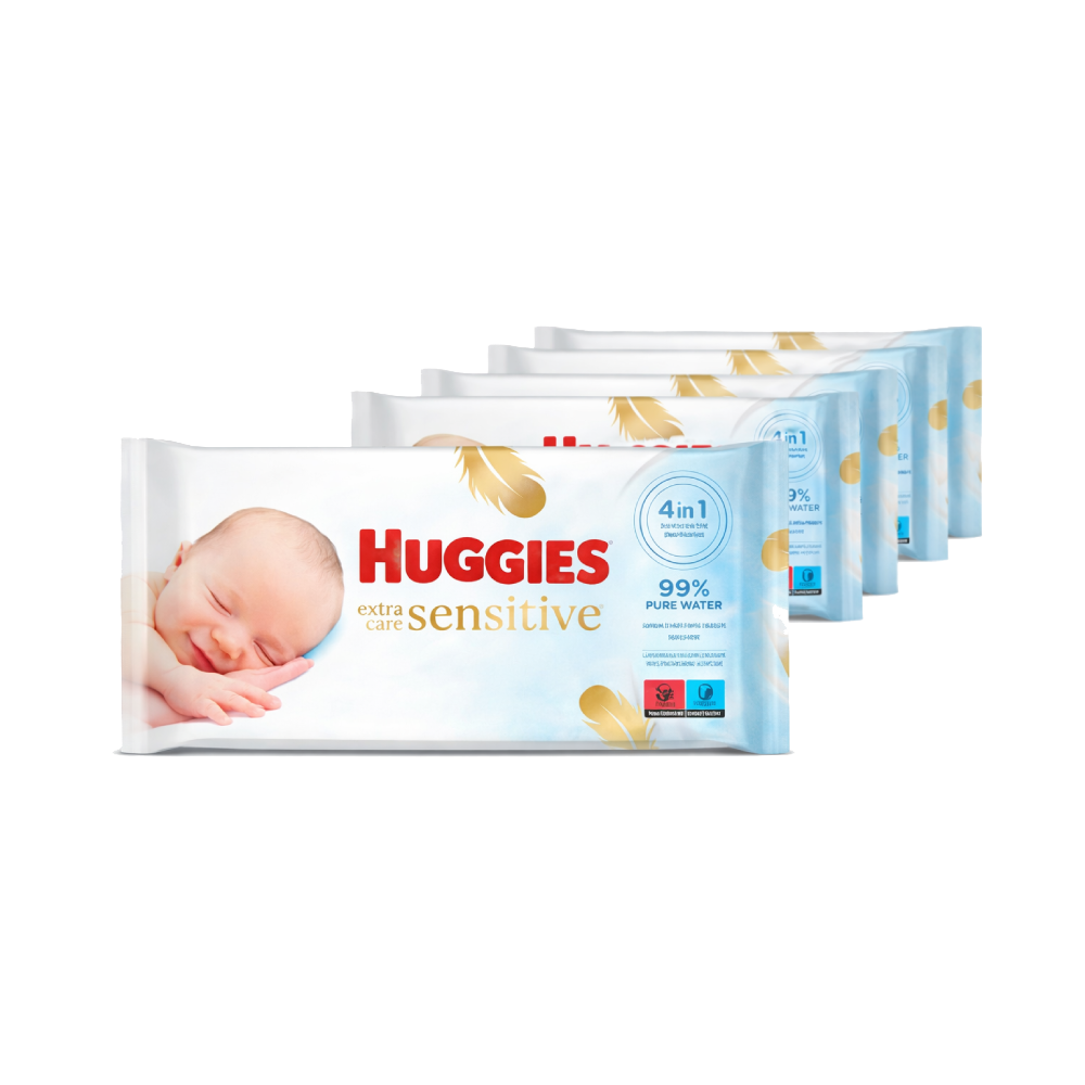 Huggies Pure ‘Extra Care' Baby Wipes (6x56) (336 Wipes)