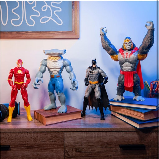 DC Comics, Batman vs. Gorilla Grodd 4-Pack, 30-cm Action Figures (Batman, The Flash, Gorilla Grodd, King Shark), Kids’ Toys for Boys and Girls Aged 3 and Up
