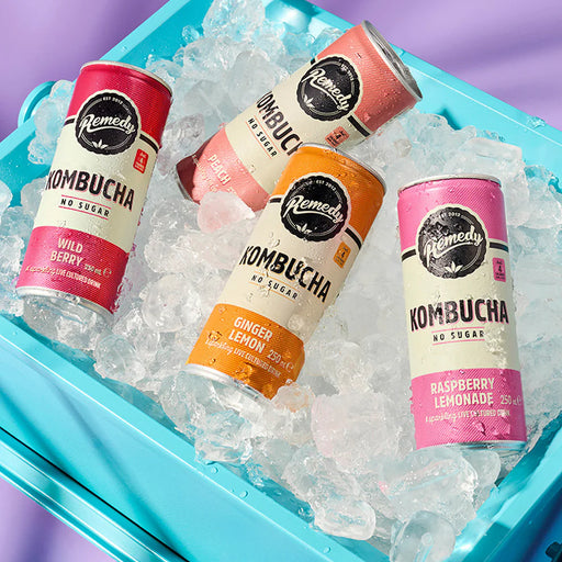 12 X 250ml Remedy Kombucha 4 Flavour Mixed Pack  BBE 31-05-25 RRP £19.99 Sale price £11.50