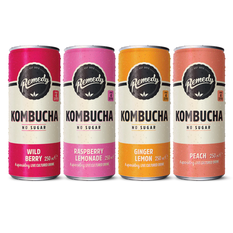 12 X 250ml Remedy Kombucha 4 Flavour Mixed Pack BBE 31-05-25 RRP £19.99 Sale price £9.50