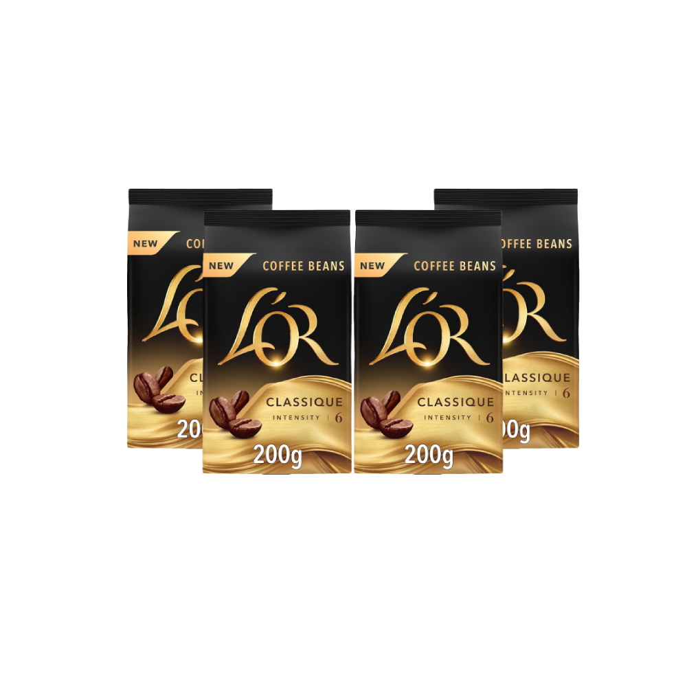 L'OR Classique Coffee Beans 200g Medium Roast (4x200g)