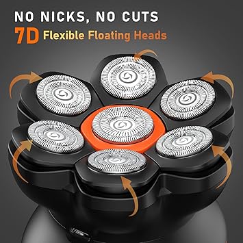 Maxgroom Head Shavers for Men, Electric Head Shavers for Bald Men, 7D Waterproof Head Hair Shaver with Upgraded Flexible Blade, Long Battery Life, Easy to Clean