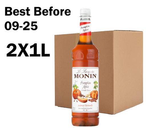 2X1L MONIN Premium Pumpkin Spice Syrup for Coffees, Frappes and Cocktails. Vegan-Friendly BBE 09-25 RRP £25 Sale price £11.99