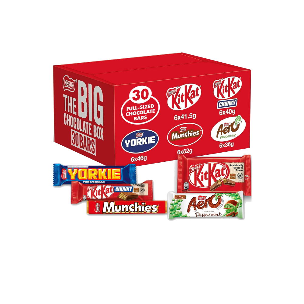Nestlé Big Chocolate Assorted Box - KitKat, Aero, Yorkie & Munchies (30 Bars)