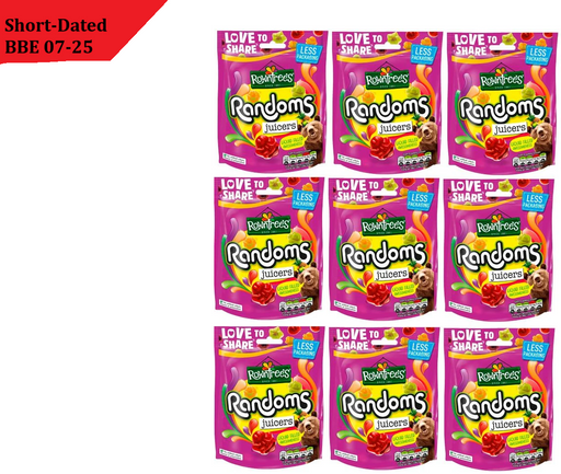9 x 140g Rowntree's Randoms Juicers Sweets Sharing Bags,  (Packaging May Vary) BBE 07-25 rrp £15 sale price £5.49