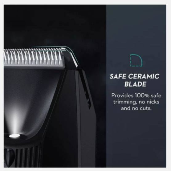 Body Hair Trimmer Men, Pubic Hair Trimmer for Men with 2 Ceramic Blade Heads, Ba