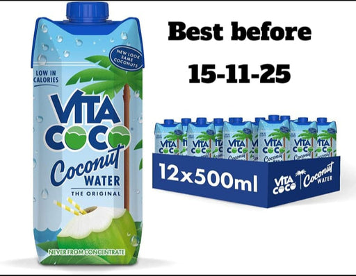 12X500ml Vita Coco Original Coconut Water Multipack, Packed With Electrolytes, Gluten Free , Full Of Vitamin C BBE 15-11-25 RRP £25 Sale price £11.49