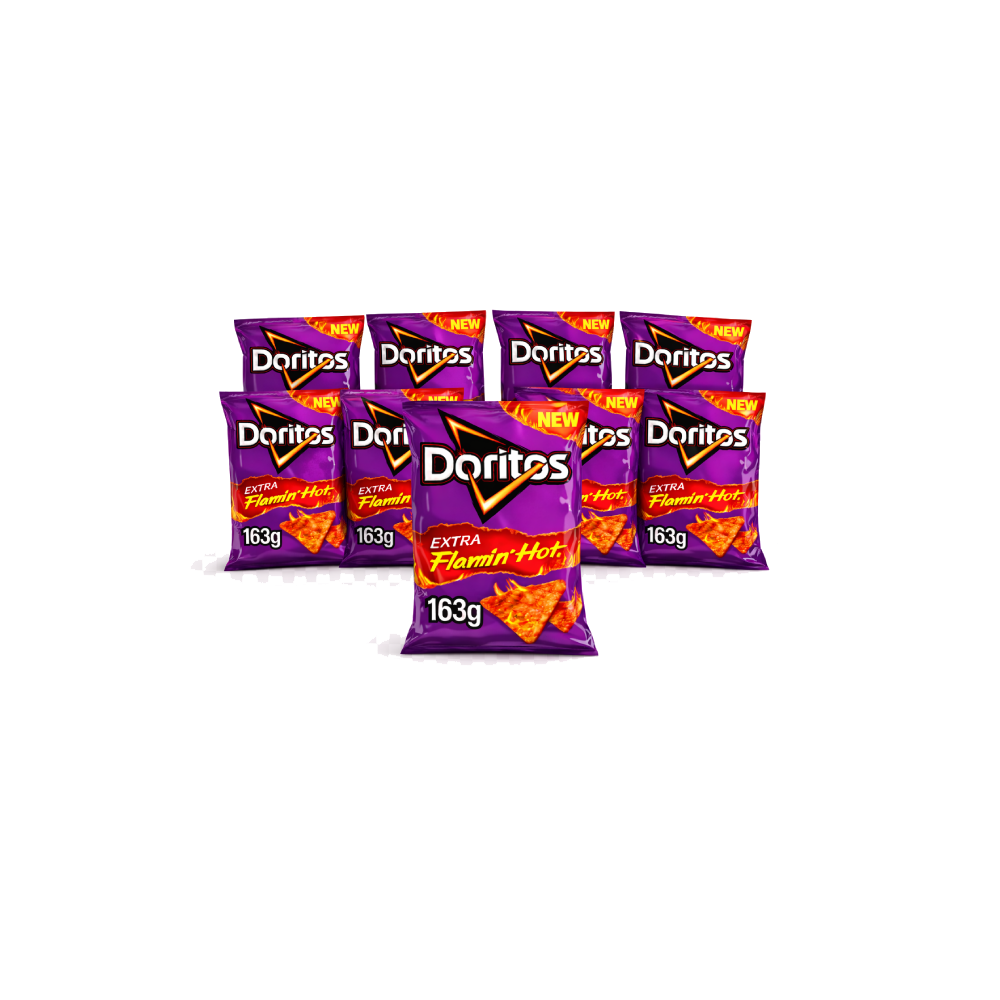 Doritos enhanced Flamin' Hot Sharing Bag Crisps (9x163g)