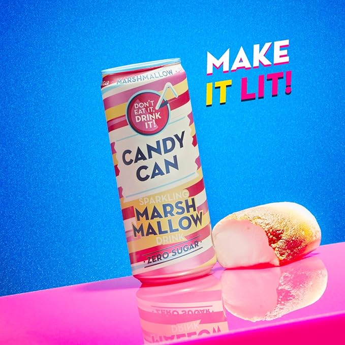 12 X 330ml Candy Can Sparkling Soda, Marshmallow Flavour, Sugar-Free and Gluten-Free in just £4.99 BBE April 25