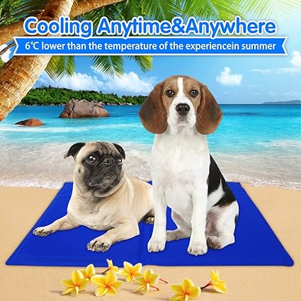 Pet Cooling Mat L 50* 90cm, Durable Non-Toxic Gel Lagre Cool Mat for Dogs, Durable Grip, Convenient to Carry, No Water or Electricity Require, Must-Have for Hot Summer to Keep Pets Cool