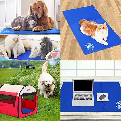 Pet Cooling Mat L 50* 90cm, Durable Non-Toxic Gel Lagre Cool Mat for Dogs, Durable Grip, Convenient to Carry, No Water or Electricity Require, Must-Have for Hot Summer to Keep Pets Cool