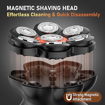 Maxgroom Head Shavers for Men, Electric Head Shavers for Bald Men, 7D Waterproof Head Hair Shaver with Upgraded Flexible Blade, Long Battery Life, Easy to Clean